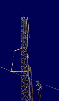 Nifty tower photoshopped with glowing edges